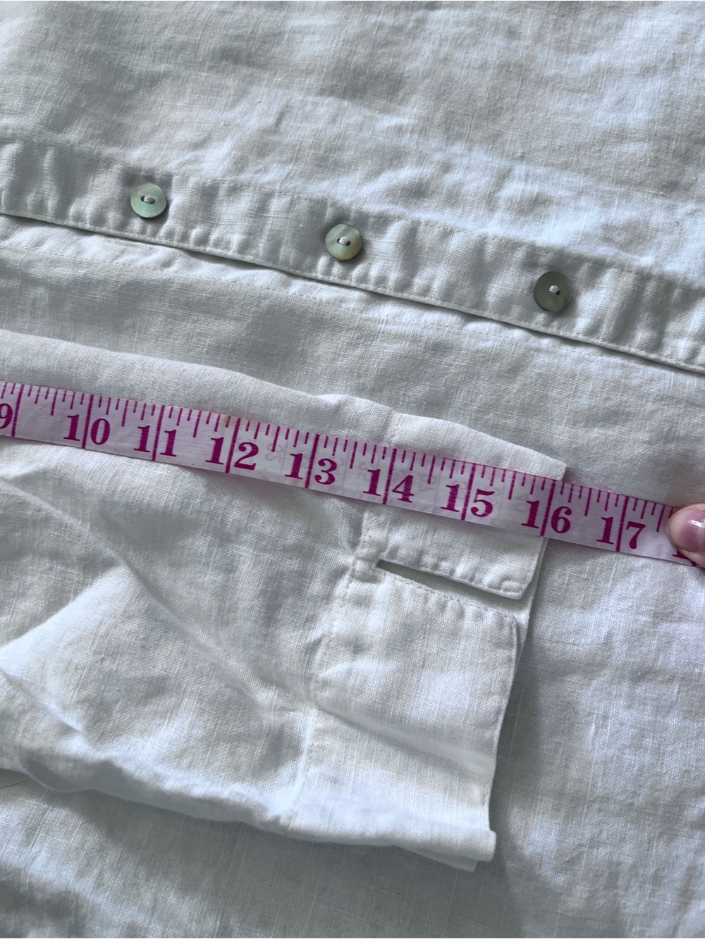 Lightweight White Linen Button-Front Women's Top Coastal Minimalist - Picture 11 of 12